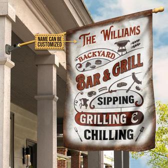 Grilling Bar Personalized Flag - Gift for BBQ Lovers - Thegiftio UK