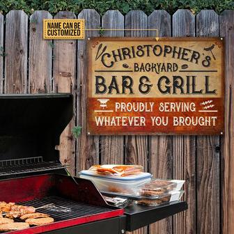 Grilling Bar Personalized Metal Sign - Gift for BBQ Lovers - Thegiftio UK