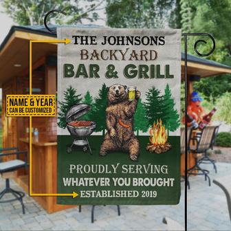 Grilling Bear Personalized Flag - Gift for BBQ Lovers - Thegiftio UK