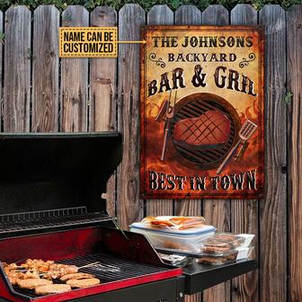 Personalized Grilling Best In Town Metal Sign - Thegiftio UK