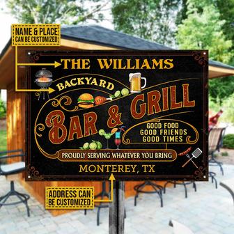 Good Food Good Friends Personalized Metal Sign - BBQ Gift - Thegiftio UK