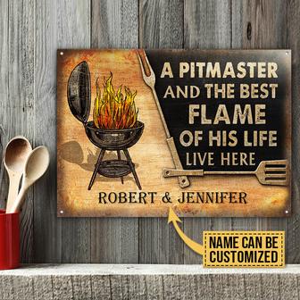 Grilling Couple Personalized Metal Sign - Gift for Friends - Thegiftio UK