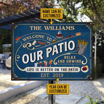Personalized Grilling Patio Relax And Unwind Custom Metal - Thegiftio UK
