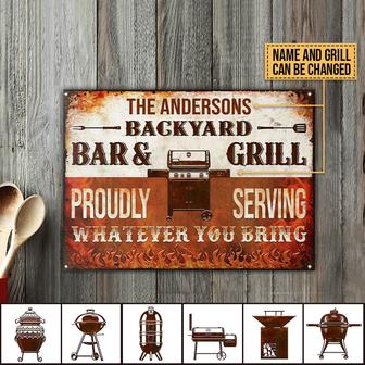 Personalized Grilling Proudly Serving Custom Metal Sign - Thegiftio UK