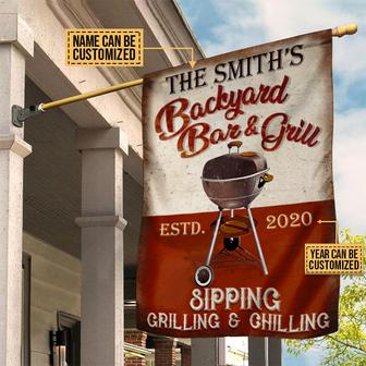 Personalized Grilling Sipping Flag - Gift for BBQ Lovers - Thegiftio UK