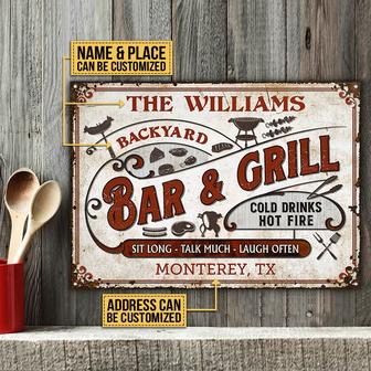 Grilling Sit Long Talk Much Custom Metal Sign - Gift for BBQ - Thegiftio UK