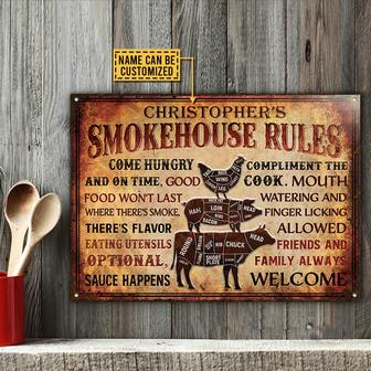 Grilling Smokehouse Rules Personalized Metal Sign - BBQ Gift - Thegiftio UK
