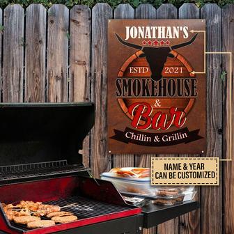 Grilling Smokehouse Bar Chillin Custom Metal Sign - BBQ Gift - Thegiftio UK