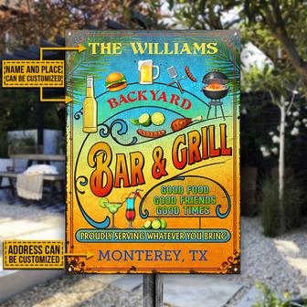 Personalized Grilling Summer Good Food Good Friends Metal - Thegiftio UK