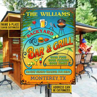 Good Food Good Friends Personalized Metal Sign - BBQ Gift - Thegiftio UK