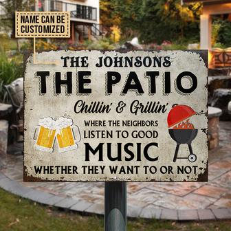 Grilling The Patio Chillin Grillin Custom Metal Sign - BBQ - Thegiftio UK