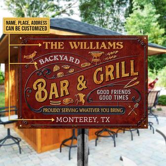 Personalized Grilling Vintage Red Bar Sign - BBQ Lovers Gift - Thegiftio UK