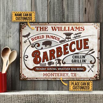 Personalized Grilling World Famous BBQ Metal Sign - Thegiftio UK