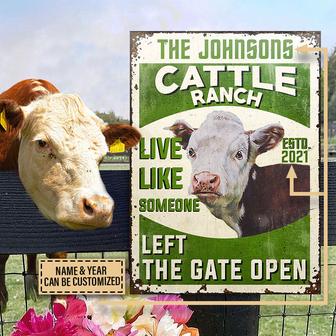 Live Like A Hereford Cow Custom Metal Sign - Farmer Gift - Thegiftio UK