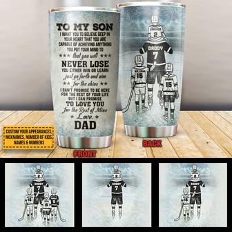 Hockey Dad And Child Never Lose Custom Tumbler - Dad Gift - Thegiftio UK