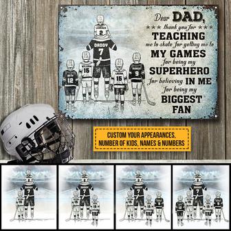Hockey Dad And Child Personalized Metal Sign - Gift for Dad - Thegiftio UK