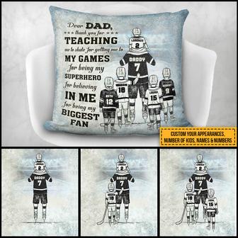 Hockey Dad And Child Thank You Custom Pillow - Gift for Dad - Thegiftio UK