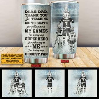 Hockey Dad And Child Thank You Custom Tumbler - Gift for Dad - Thegiftio UK