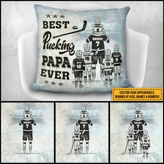 Best Papa Ever Personalized Pillow - Gift for Hockey Dad - Thegiftio UK