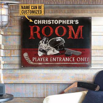 Personalized Hockey Room Red Custom Metal Sign - Hockey Gift - Thegiftio UK
