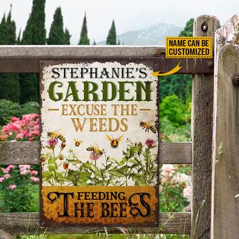 Honey Bee Excuse the Weeds Custom Metal Sign - Gift for Home - Thegiftio UK