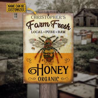 Honey Bee Farm Fresh Custom Metal Sign - Gift for Bee Lovers - Thegiftio UK