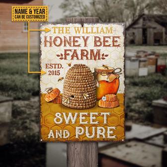 Honey Bee Farm Sweet Custom Metal Sign - Gift for Friends - Thegiftio UK