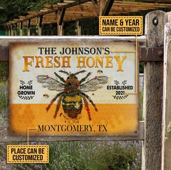 Personalized Honey Bee Fresh Metal Sign - Gift for Friends - Thegiftio UK