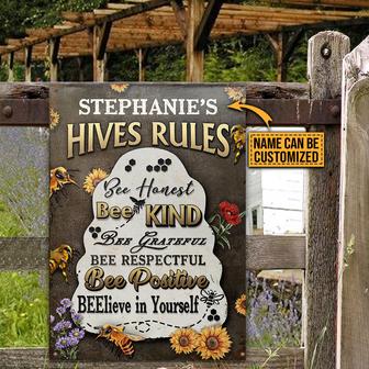 Honey Bee Hives Rules Custom Metal Sign - Gift for Friends - Thegiftio UK