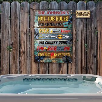 Hot Tub Rules Chunky Dunk Custom Metal Sign - Thegiftio UK