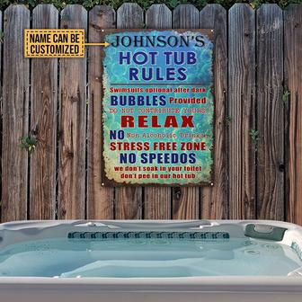 Hot Tub Rules No Speedos Personalized Metal Sign - Gift - Thegiftio UK