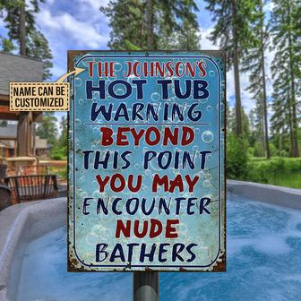 Personalized Hot Tub Warning Metal Sign - Gift for Friends - Thegiftio UK