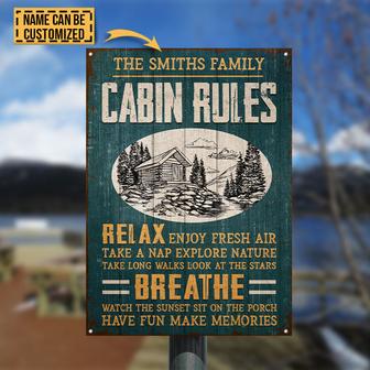 Personalized Hunting Cabin Rules Metal Sign - Thegiftio UK