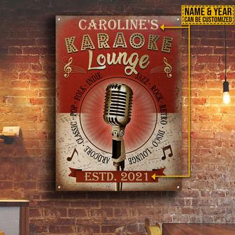 Karaoke Lounge Personalized Metal Sign - Gift for Friends - Thegiftio UK