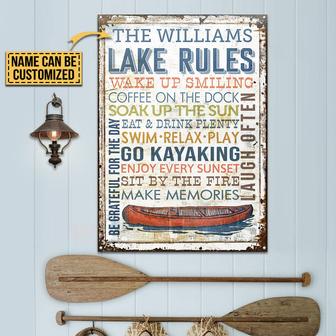 Personalized Kayak Lake Rules Wake Up Metal Sign - Gift - Thegiftio UK