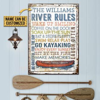 Personalized Kayak River Rules Wake Up Metal Sign - Gift - Thegiftio UK