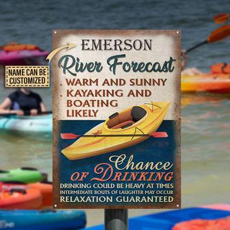 Personalized Kayaking River Forecast Custom Metal Sign - Thegiftio UK