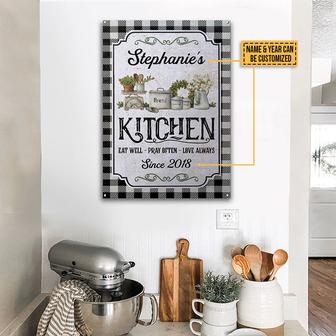 Kitchen Love Always Personalized Metal Sign - Gift for Home - Thegiftio UK