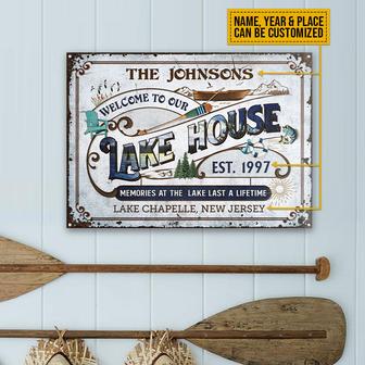 Personalized Lake Blue Vintage Memories Metal Sign - Gift - Thegiftio UK