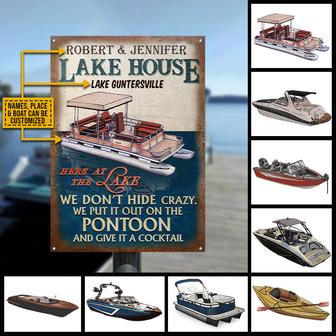 Personalized Lake House Crazy Metal Sign - Gift for Friends - Thegiftio UK