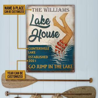 Go Jump Personalized Metal Sign - Gift for Lake House - Thegiftio UK