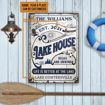 Lake House Life Is Better At The Lake Custom Metal Sign - Thegiftio UK