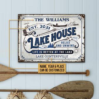 Lake House Life Is Better At The Lake Custom Metal Sign - Thegiftio UK