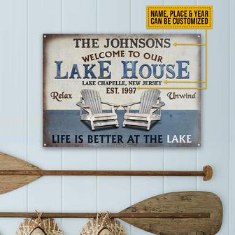 Lake House Life Is Better Custom Metal Sign - Gift for Home - Thegiftio UK