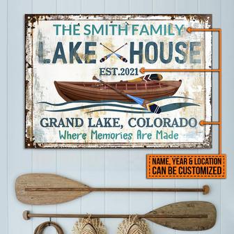 Lake House Memories Personalized Metal Sign - Gift for Home - Thegiftio UK