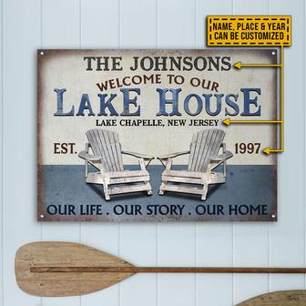 Lake Our Life Our Story Custom Metal Sign - Gift for Home - Thegiftio UK