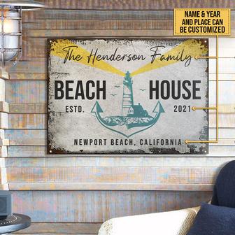 Personalized Lighthouse Beach House Metal Sign - Home Gift - Thegiftio UK