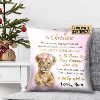 Lion Straighten Your Crown Custom Pillow - Gift for Friends - Thegiftio UK