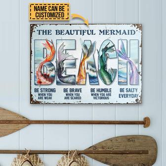 Mermaid BEACH Be Salty Custom Metal Sign - Beach Lovers Gift - Thegiftio UK