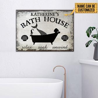 Personalized Mermaid Bath House Metal Sign - Gift for Home - Thegiftio UK